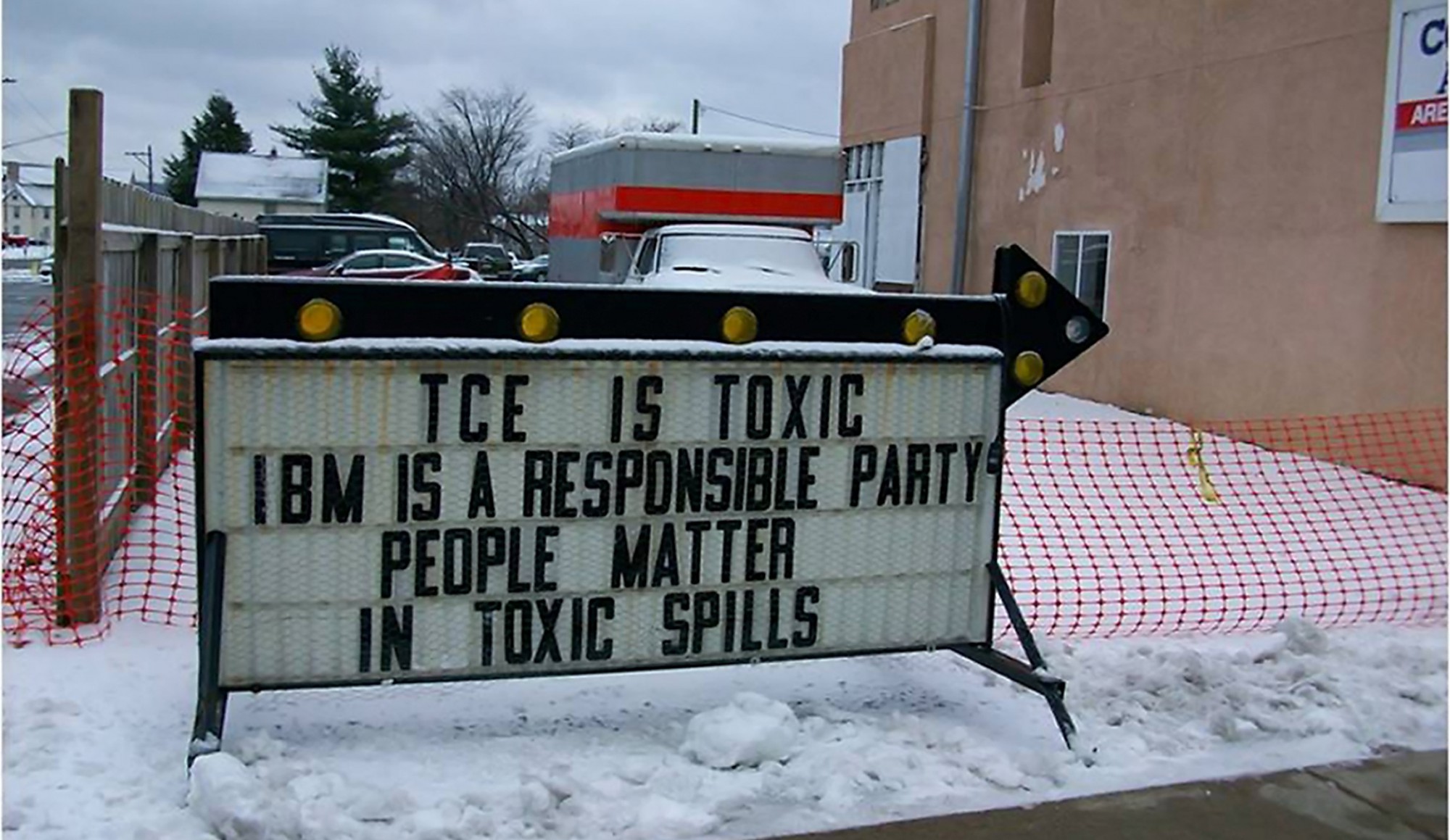 Sign for a local meeting. Photograph by Peter C. Little