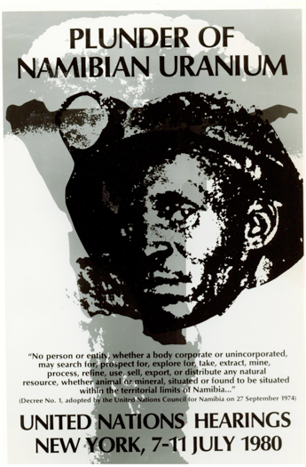 Poster of 1980 UN hearings on Namibian uranium. courtesy of African Activist Archive Project