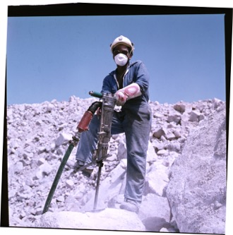 Namibian uranium miner, circa (courtesy of Rössing Uranium Limited)